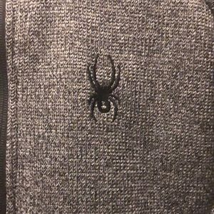 Spider Outbound 1/2 Zip Fleece Sweater Pocket Super Warm Gray Black Outdoor Ski